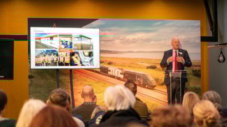 Andy Mellors speaking at Rail Community Conference