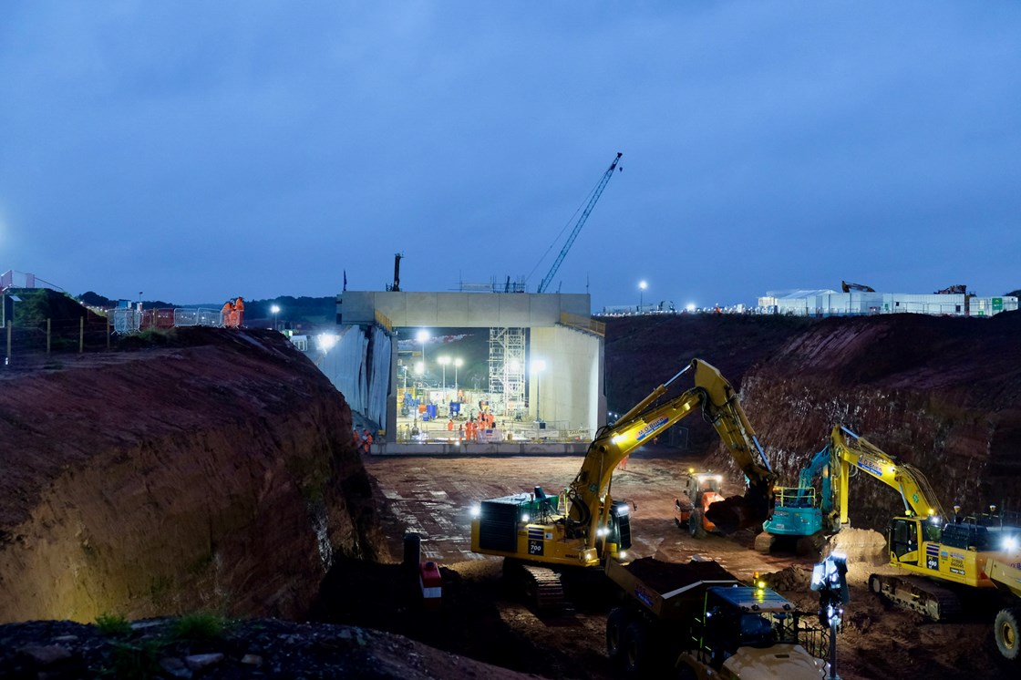 The 5,600 tonne bridge moving into place - it will carry high speed trains under Coventry to Leamington Spa railway