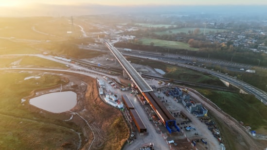M6 South viaduct ready to launch across the motorway December 2025: M6 South viaduct ready to launch across the motorway December 2025