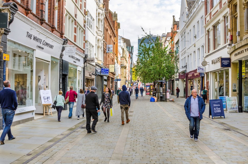 people on high street