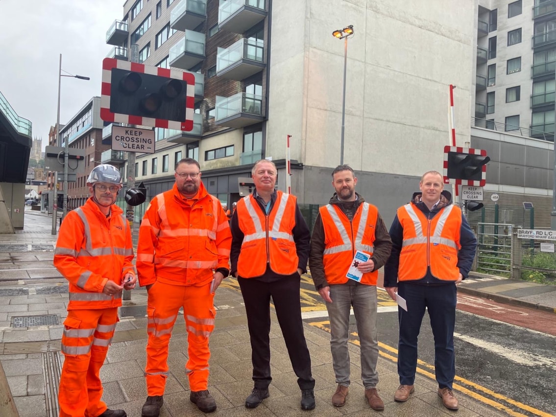 Teams at Brayford Wharf level crossing-2