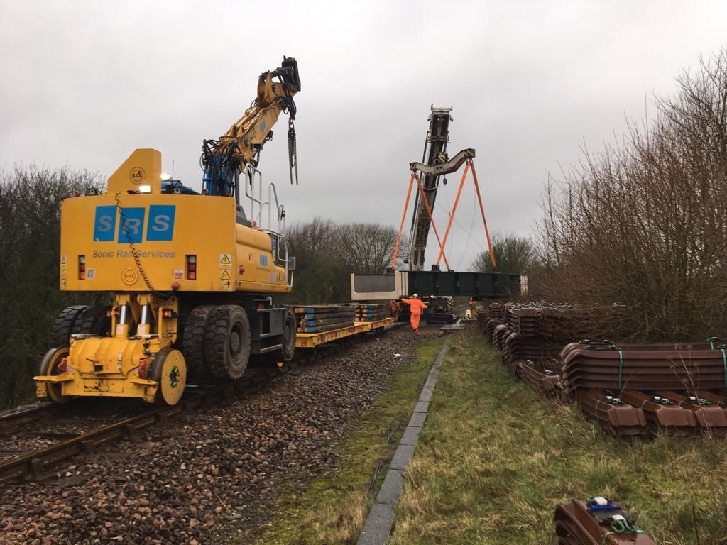 Six days of rail improvement work successfully completed on the Heart of Wessex line: New deck unloaded at site