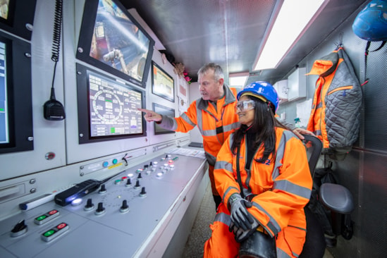 HS2 TBM Sushila Hirani visit 8: Sushila Hirani, a local schoolteacher who was chosen by a local school to have a HS2 TBM named after her, visits TBM Sushila to see progress as the tunnelling neared completion.