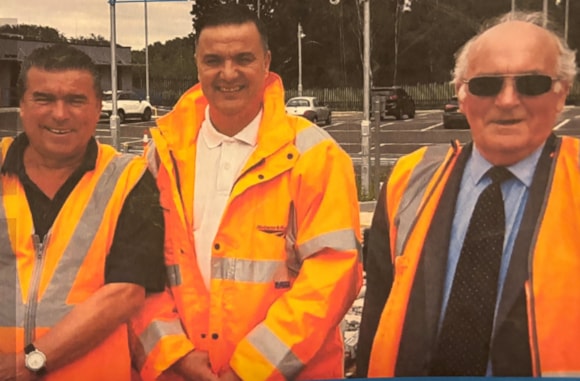 Tony in the middle. Dad Mick on the right and brother John on the left.