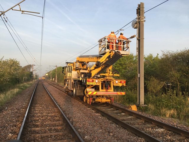 Increased reliability for Southend rail passengers: Easter 2022 OHL renewal Pitsea 3