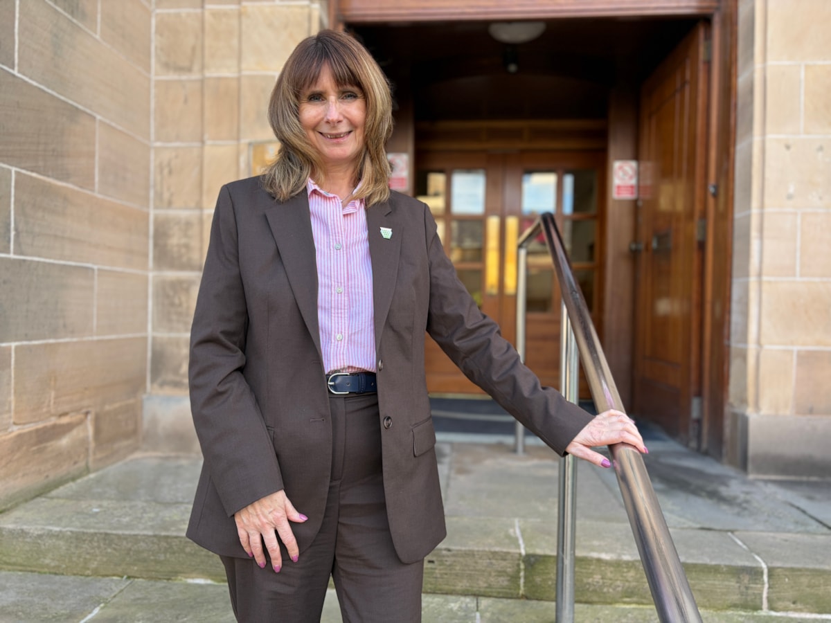 Chief Executive Karen Greaves outside HQ