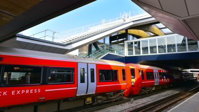 Beachgoers and holidaymakers affected by major engineering work THIS SUNDAY: Gatwick Express Class 387 at platform