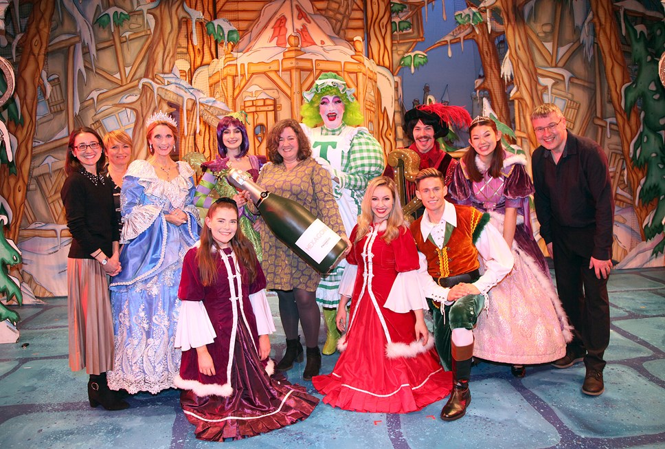 Panto cast with Hexagon and RBC representatives