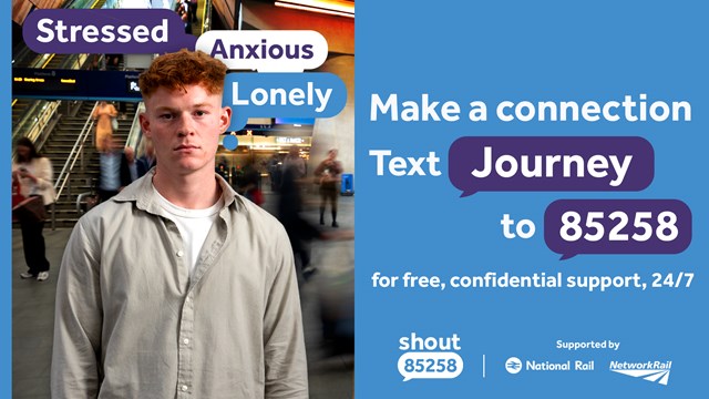 New data: 15.5% of people in Wales have contacted support service because of loneliness as Network Rail encourages public to ‘Make a Connection’ for World Mental Health Day: Make a Connection campaign poster 1