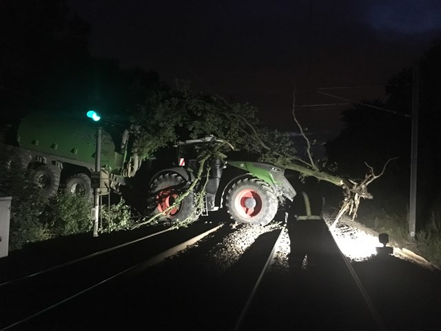 Tractor on line at Fitzwilliam