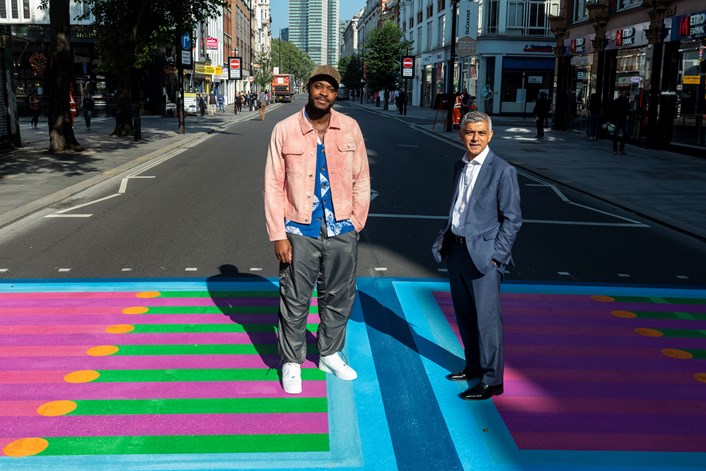 Pedestrian crossings are transformed with a burst of colour to celebrate the return of London’s creative festivals: Yinka Ilori and Sadiq Khan, Bring London Together