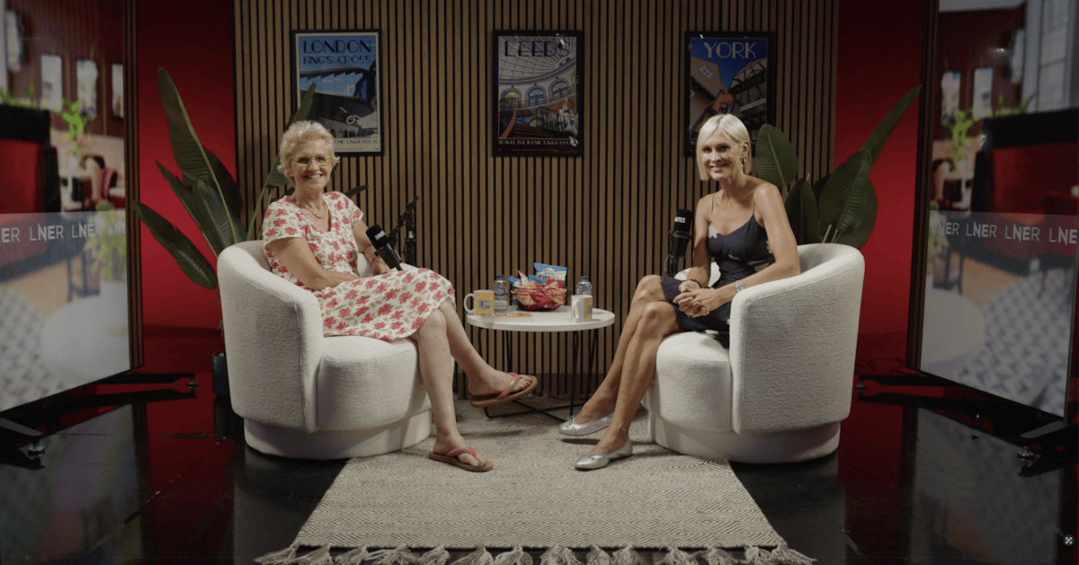 Hilary Whitehall in Routes studio with JennI Falconer