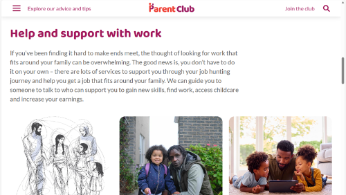 Parent Club Website - Parental Employability and Financial Support