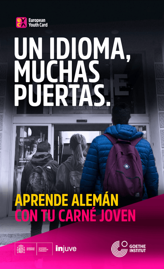 El Goethe-Institut Madrid ofrece un 10% de descuento en todos sus cursos a los titulares del Carné Joven: GOETHE V2