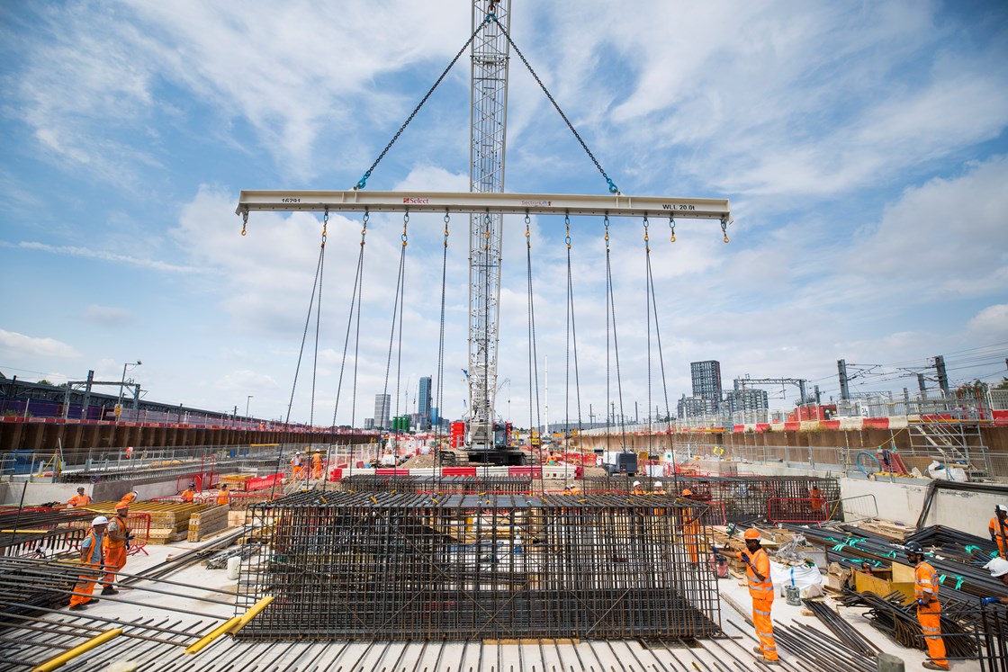 Construction progress at Old Oak Common Station, July 2022-3