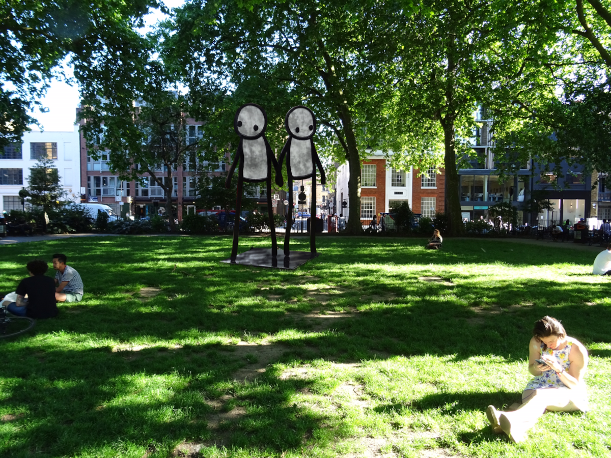 Hackney Pride Holding Hands Stik Statue project Hoxton Square