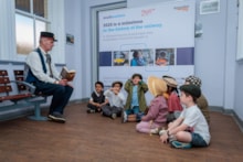 Peter Jenkinson reads the Railway Children. Picture: Andy Jones/Southeastern