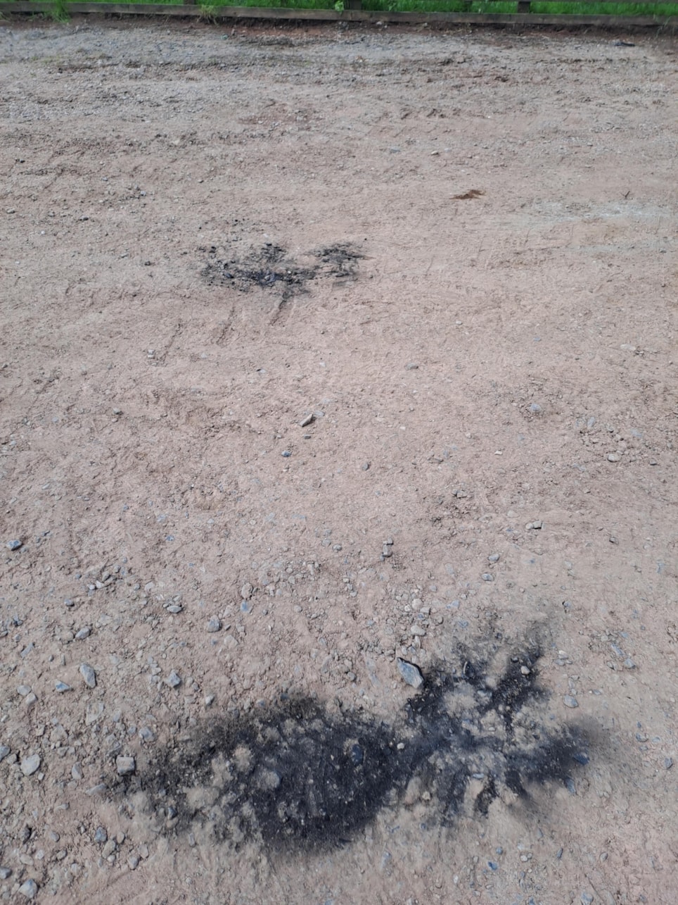 Scorch marks from the tyres