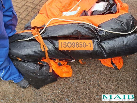 Life raft for missing fishing vessel Nicola Faith recovered: NicolaFaith Liferaft03 SmallWhiteBg crMAIB
