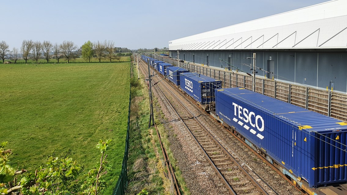 Supermarket stock takes scenic route during Covid-19 lock-down: Tesco containers freight at DIRFT (1)