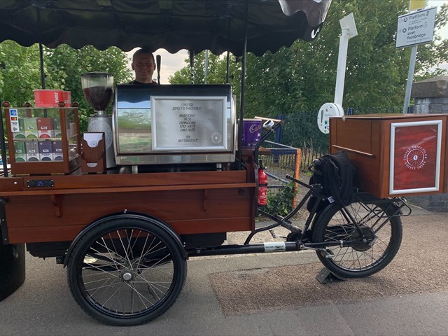 Coffee for passengers at South Wigston station