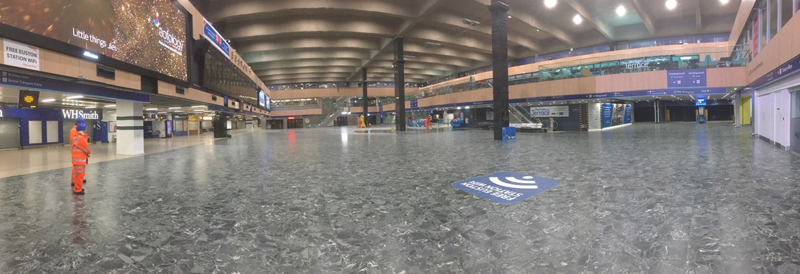 Early May Euston concourse