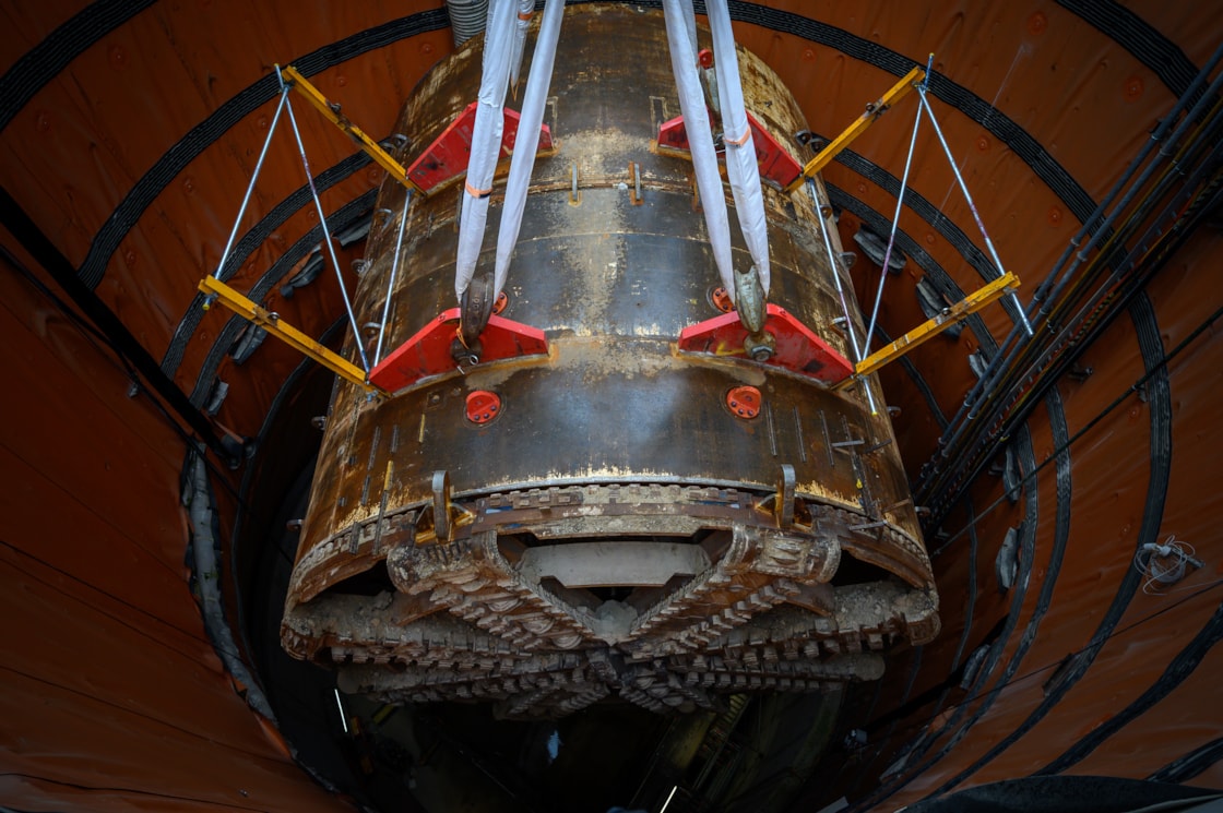 TBM Emily lifted at Green Park Way tunnel shaft 26th July 2025-4