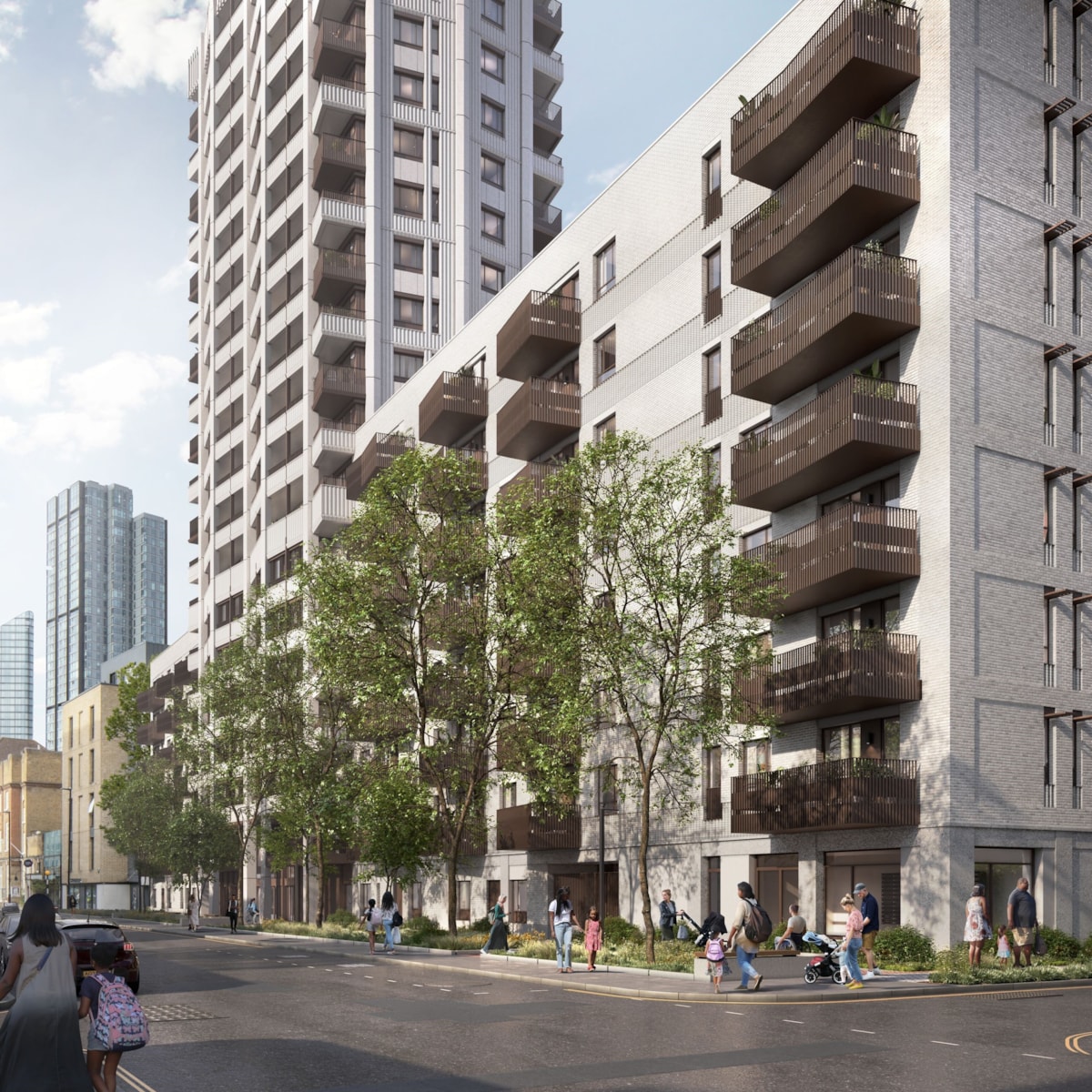 New homes on Central Street - Finsbury Leisure Centre