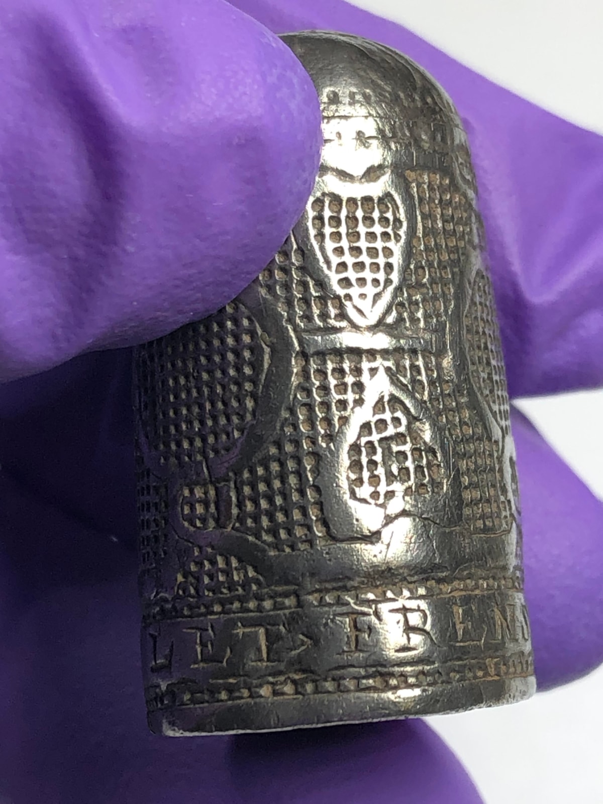 The Whalley silver thimble dating back to the 17th century