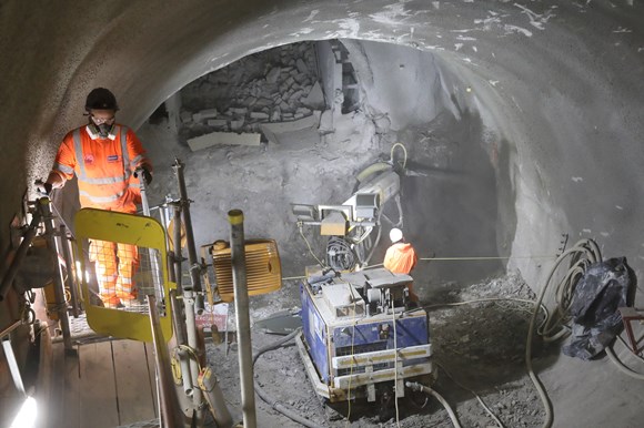 TfL Image - social distancing taking place at the Bank Station Capacity Upgrade