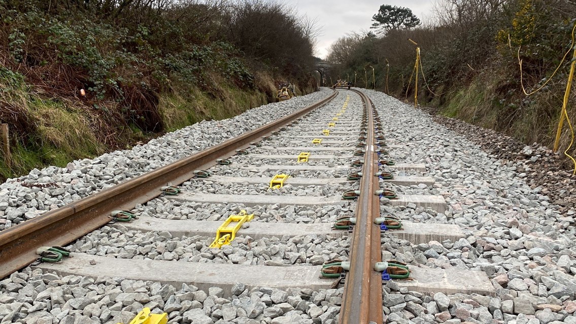 Newquay branch line reopens following completion of vital upgrade work: New track on the Newquay branch line