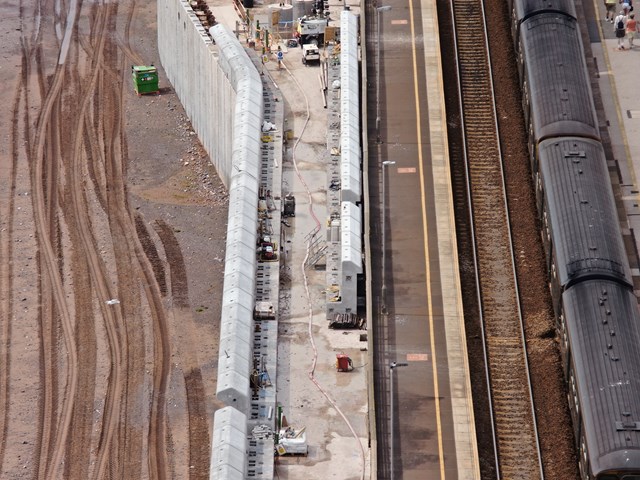 Aerial image of second section of Dawlish sea wall