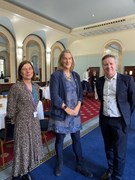 Bernadette Topham, Clare Martin and Andrew Cullen: From Left: Bernadette Topham (Chief Operating Officer & Deputy Vice-Chancellor, University of Portsmouth), Clare Martin (CEO, Pompey in the Community) and Andrew Cullen (Chief Executive, PFC)