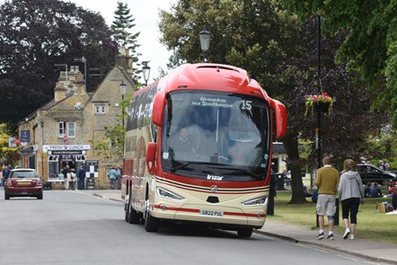 A Pulham & Sons coach in the Cotswolds. Pulhams, a long established bus and coach operator in Gloucestershire, Oxfordshire and Warwickshire, has been bought by The Go-Ahead Group.