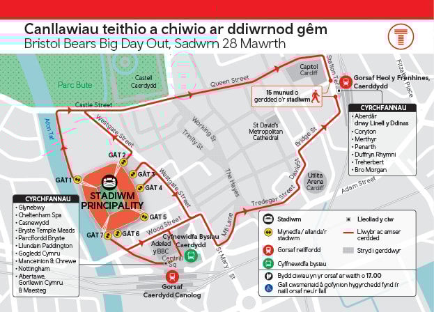 Cardiff Queen St Matchday Travel Welsh: Cardiff Queen St Matchday Travel Welsh