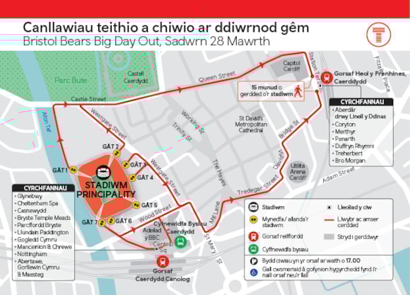 Cardiff Queen St Matchday Travel Welsh