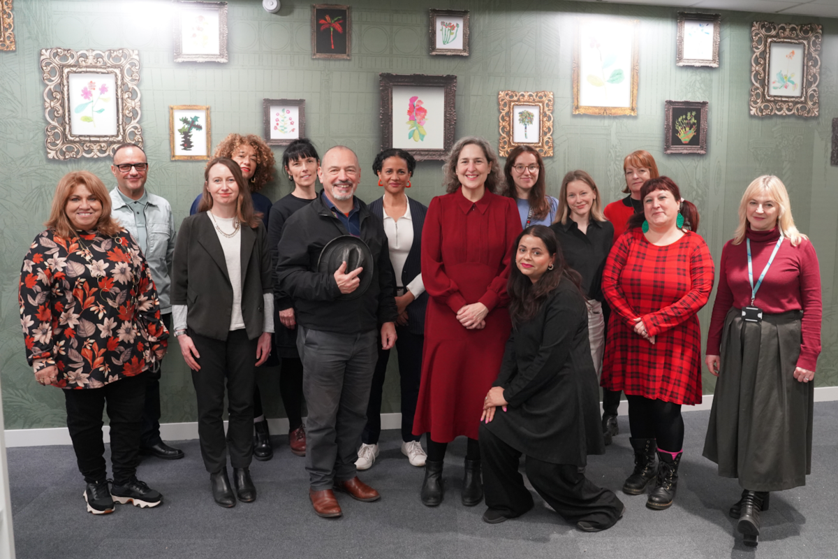 Mayor of Hackney, Caroline Woodley, with Cllr Chris Kennedy, Cabinet Member for health, adult social care, voluntary sector and culture and Hackney Central library staff 