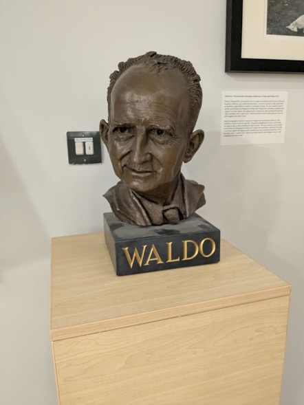 A striking bust of renowned Welsh poet and pacifist Waldo Williams