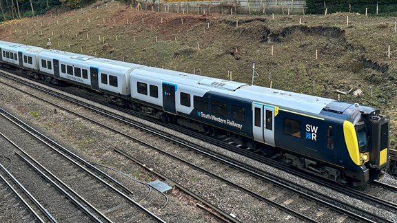 South Western Railway train through Woking: South Western Railway train through Woking