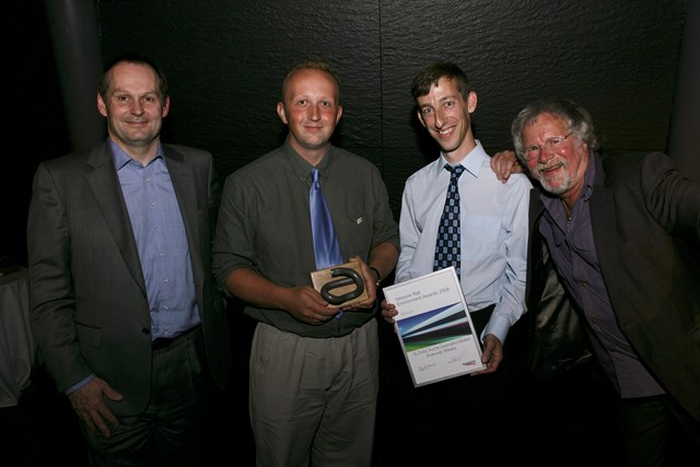 Biodiversity Award winners: Volunteers from the British Trust for Conservation Volunteers - Weekday Conservation Team with Bill Oddie and Iain Coucher