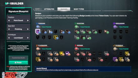 NBA 2K27 MyPLAYER New Builder Path Signature Blueprints