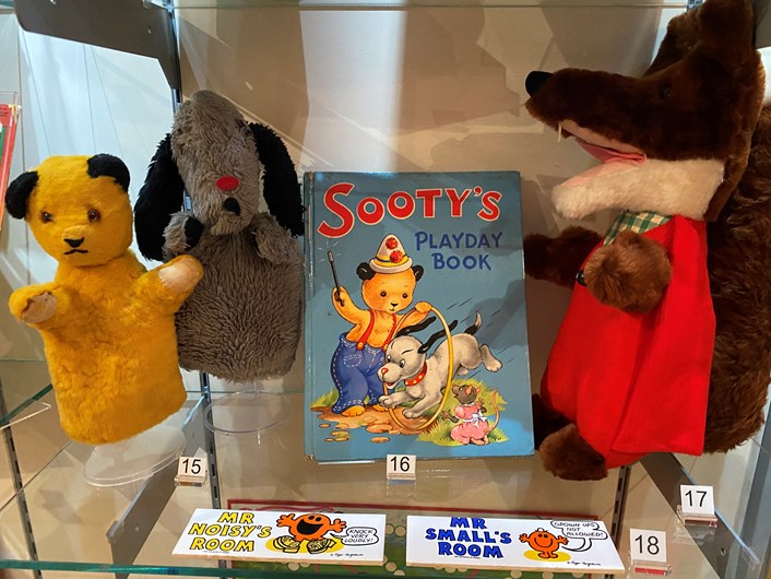Abbey House toy display: Toys based on Sooty and Sweep and Basil Brush are part of the display at Abbey House Museum.