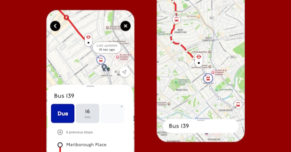 TfL Image - TfL Go Live bus location