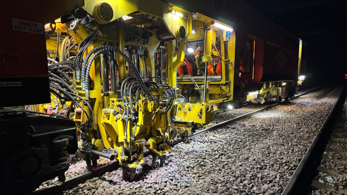 Tamper working to treat dried-out soil on Anglia
