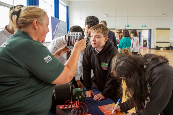 School pupils learn vital lifesaving skills through innovative virtual reality project: 2024-06-21 SAS launch Shawlands Academy D3 8999-2