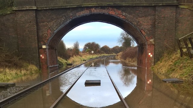 Key rail route to North Wales to be protected from flash flooding: Flooding Beeston Castle 2016 (1)