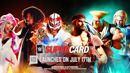 WWE SuperCard Street Fighter 6 Crossover Key Art