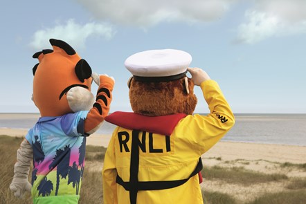 Seaside Squad's Rory and RNLI's Stormy Stan at Seashore
