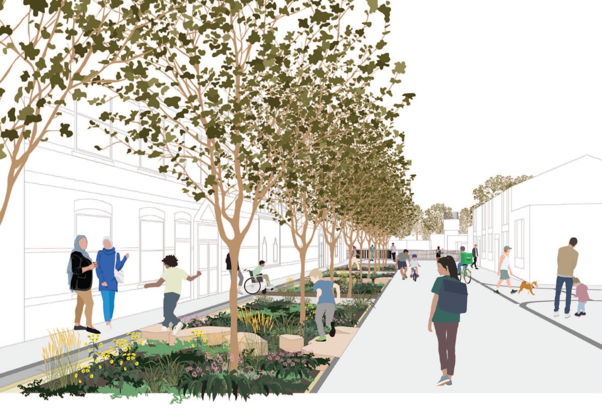 Visualisation of the updated entrance to Bingfield Park at Randell's Road