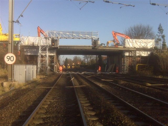 Moor Lane bridge, York: Christmas works to remove and replace the bridge. 2008